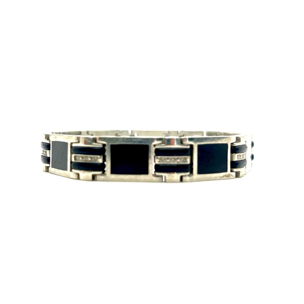 Men's Diamond Bracelet 1/10 ct tw Round-cut Stainless Steel SHR Kay Jewelers